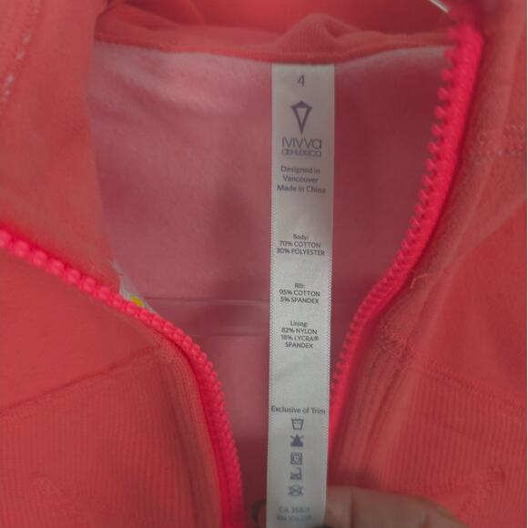 Lululemon Ivivva Athletica Girls Flash & Pig Hoodie Pink NWT Size 4 - Picture 3 of 7